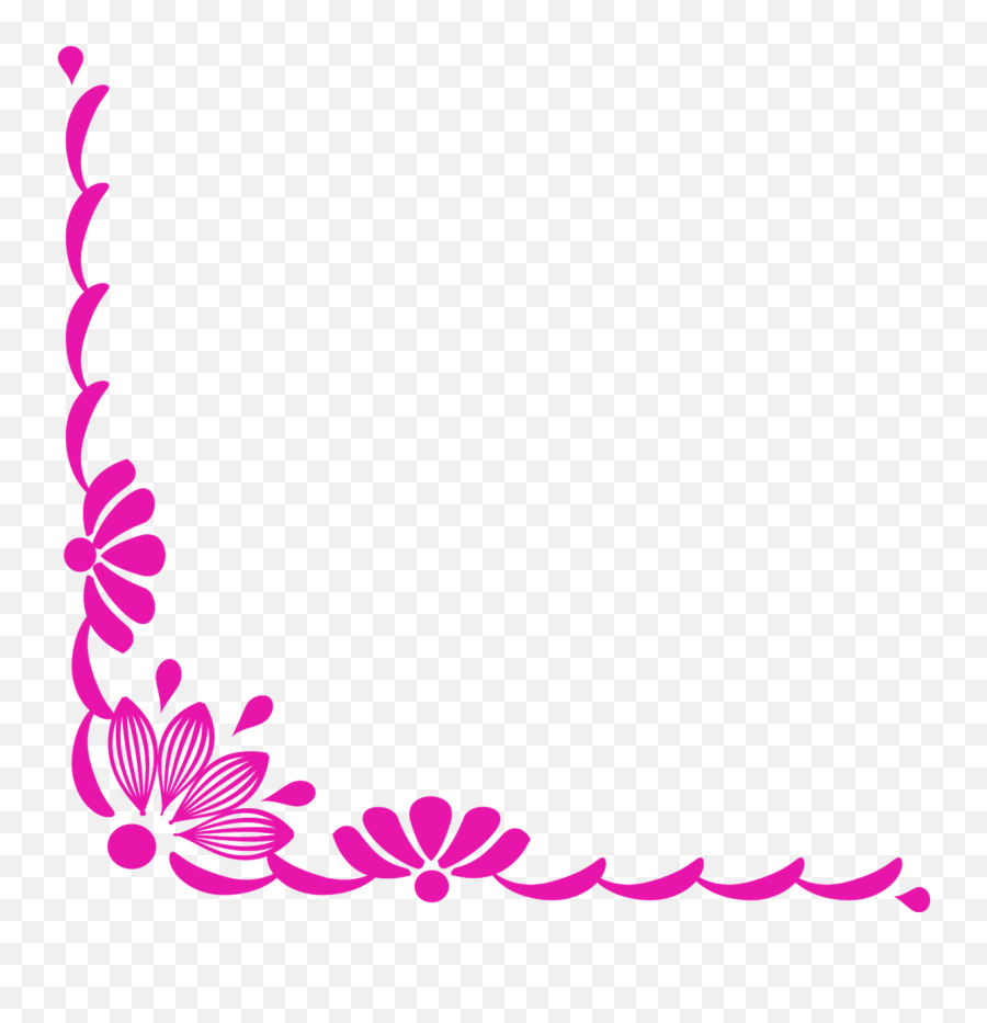 Border Design Png - Border Flower Corner Design Emoji,Border Design Png