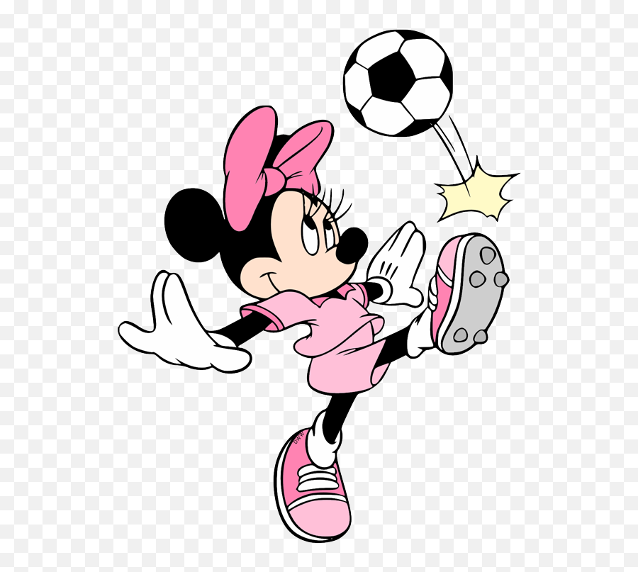 Minnie Mouse Clip Art - Minnie U0026 Mickey Playing Soccer Minnie Mouse Football Emoji,Minnie Mouse Bow Clipart