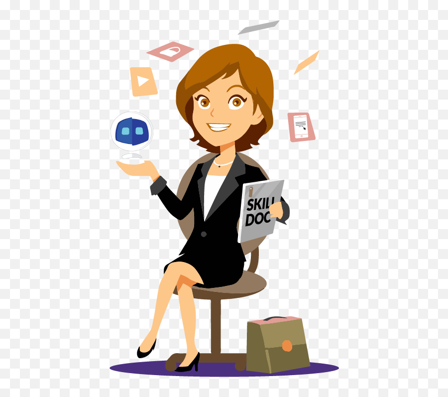 Excited Clipart Employee Excited Employee Transparent Free - Secretary Cartoon Png Emoji,Excited Clipart