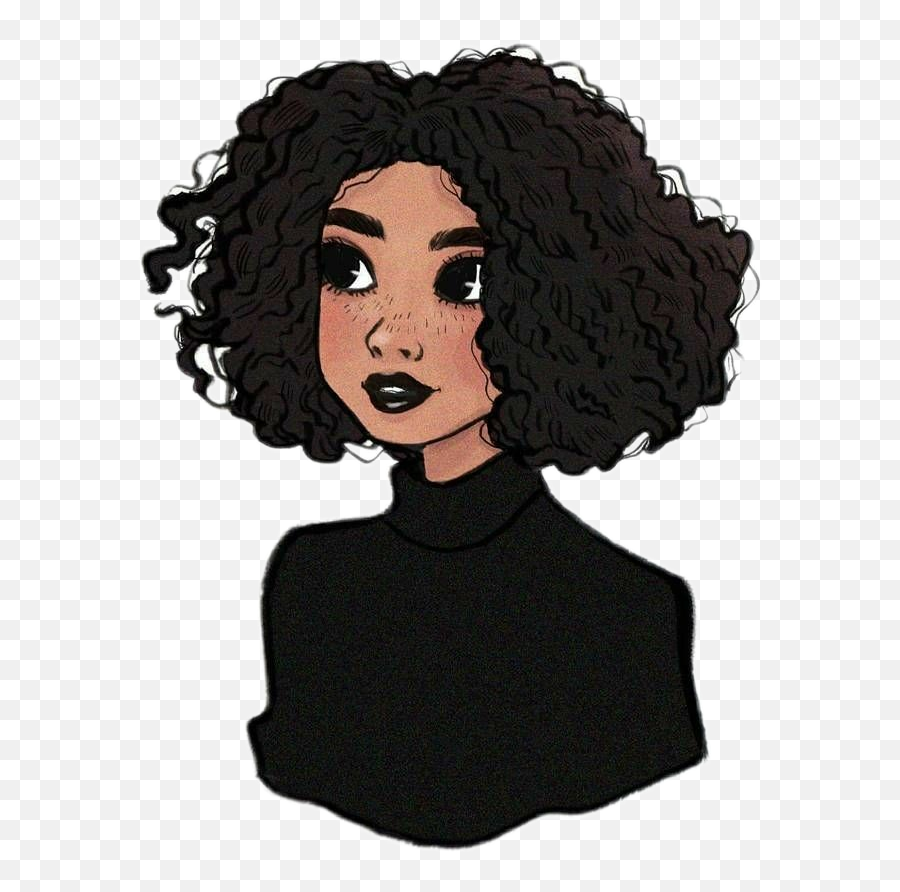 African American Girl Baddie Cute Black - Curly Hair Girl Draw Emoji,Black Girl Clipart