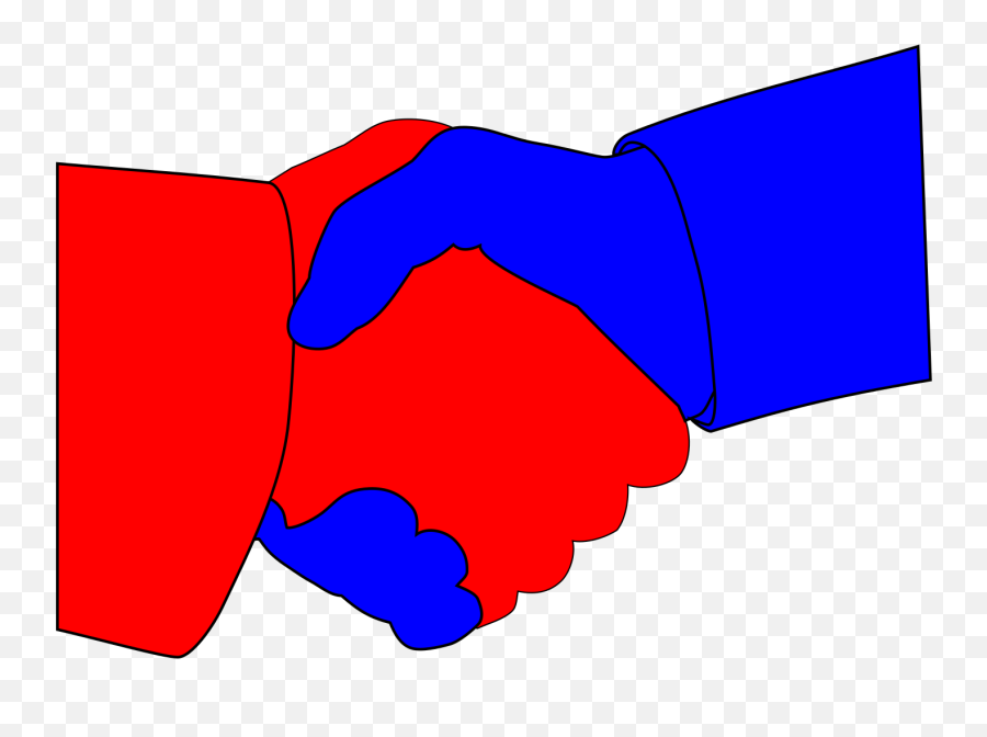 Hand Shake Clip Art At Clkercom - Vector Clip Art Online Red And Blue Hand Shaking Emoji,Shaking Hands Clipart