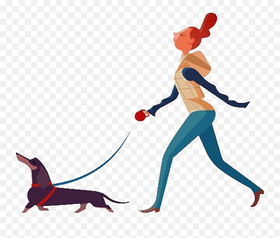 Dog Walking Woman - Woman Walking With Dog Illustration Emoji,Woman Walking Png