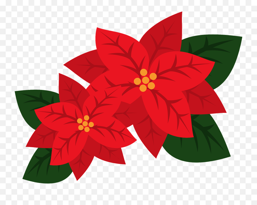 Poinsettia Flower Clipart Free Download Transparent Png - Flower Clipart Poinsettia Emoji,Flower Clipart Png
