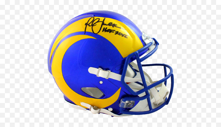 Marshall Faulk Los Angeles Rams Signed La Rams Full - Sized 2020 Authentic Helmet With Hof Bas Coa St Louis Revolution Helmets Emoji,New L.a.rams Logo