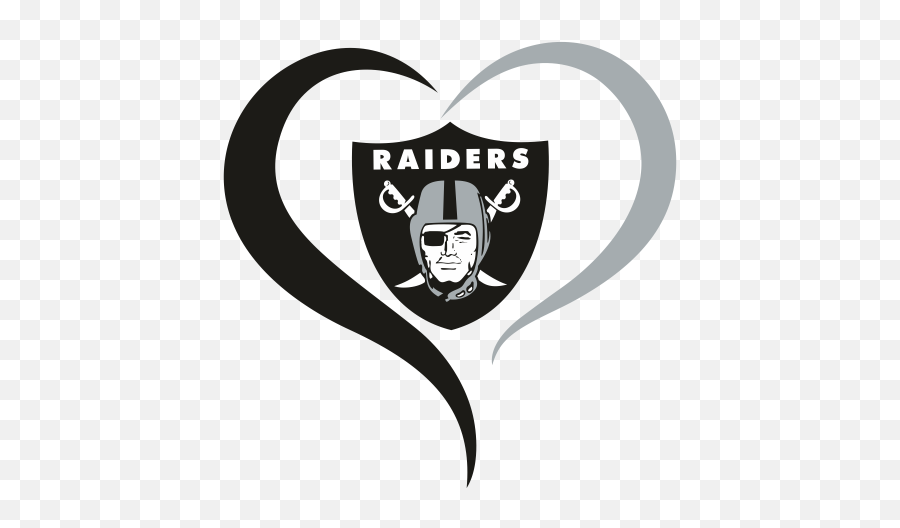 Oakland Raiders Heart Nfl Svg Cut - Oakland Raiders Emoji,Raiders Logo