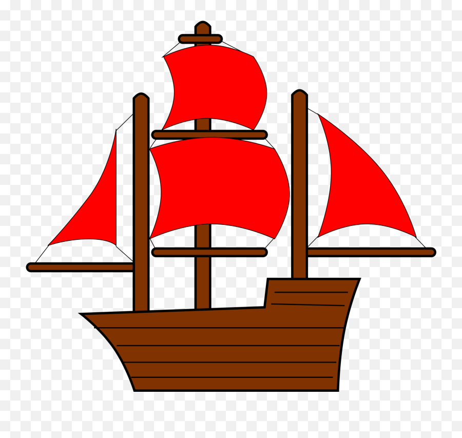 Red Pirate Ship Svg Vector Red Pirate Ship Clip Art - Svg Pirate Ship Transparent Clipart Emoji,Pirate Ship Png
