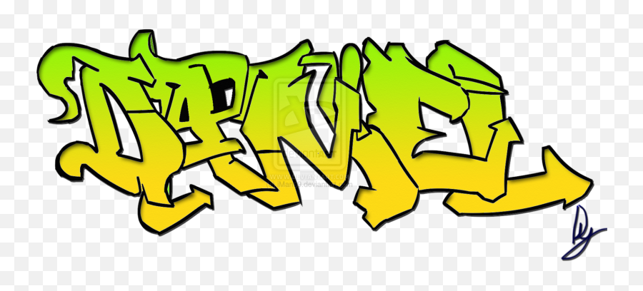 The Name Daniel In Graffiti - Gambar Grafiti Nama Daniel Emoji,Graffiti Clipart