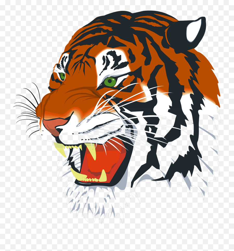 Download Hd Tiger Png Vector - Vector Tiger Head Logo Emoji,Tiger Png