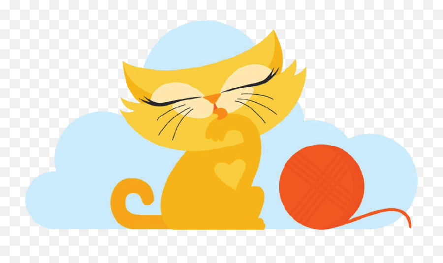Cat Paw Lick Yarn - Kitten Clipart Full Size Clipart Happy Emoji,Kitten Clipart