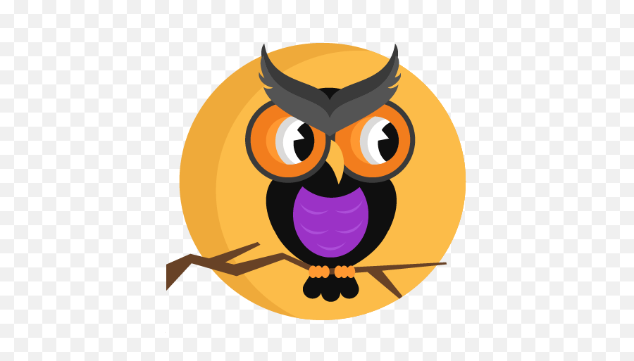 Halloween Owl With Moon Svg Scrapbook Cut File Cute Clipart Emoji,Owl Silhouette Clipart