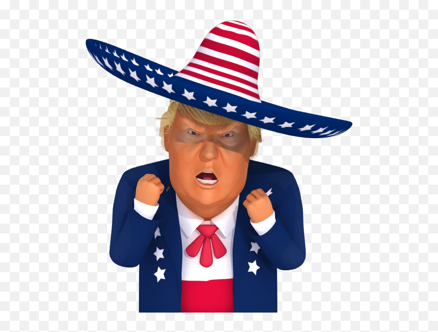 Trumpstickers Angry Mexican Trump 3d Caricature U2013 Dedipic Emoji,Facebook Angry Png