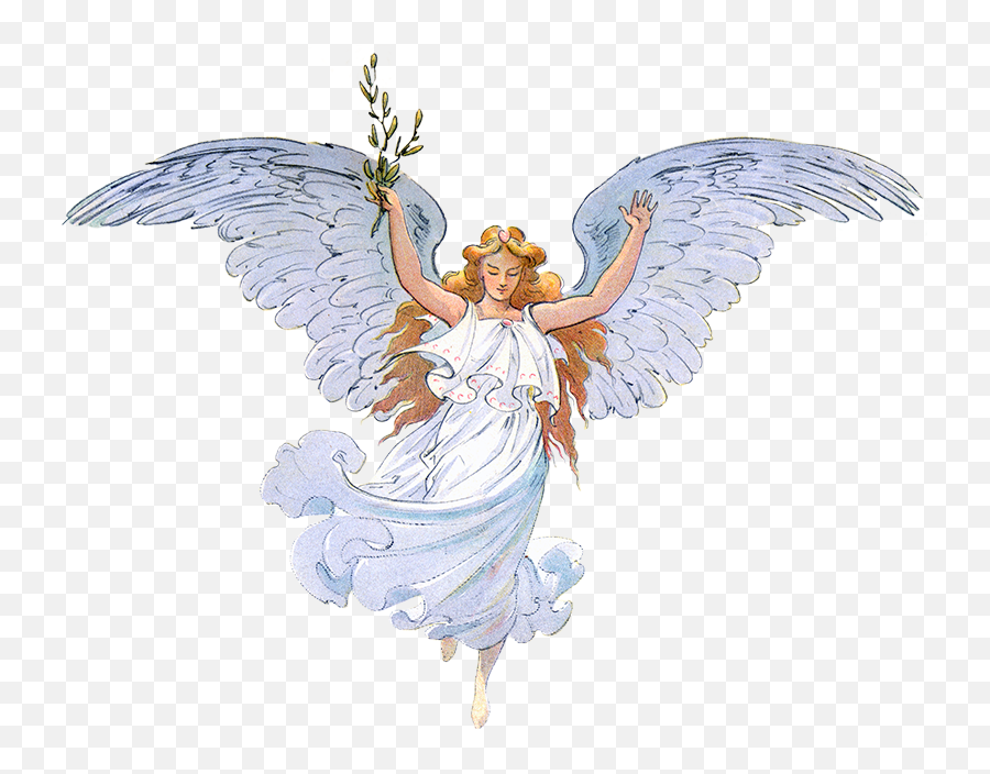 Vintage Peace Angel - Transparent Background Angel Png Transparent Emoji,Angel Transparent Background