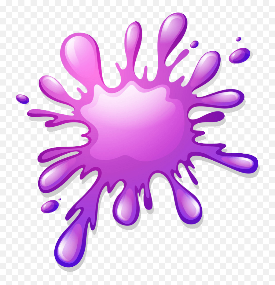 Purple Paint Splatter Clipart - Splash Clipart Emoji,Purple Clipart