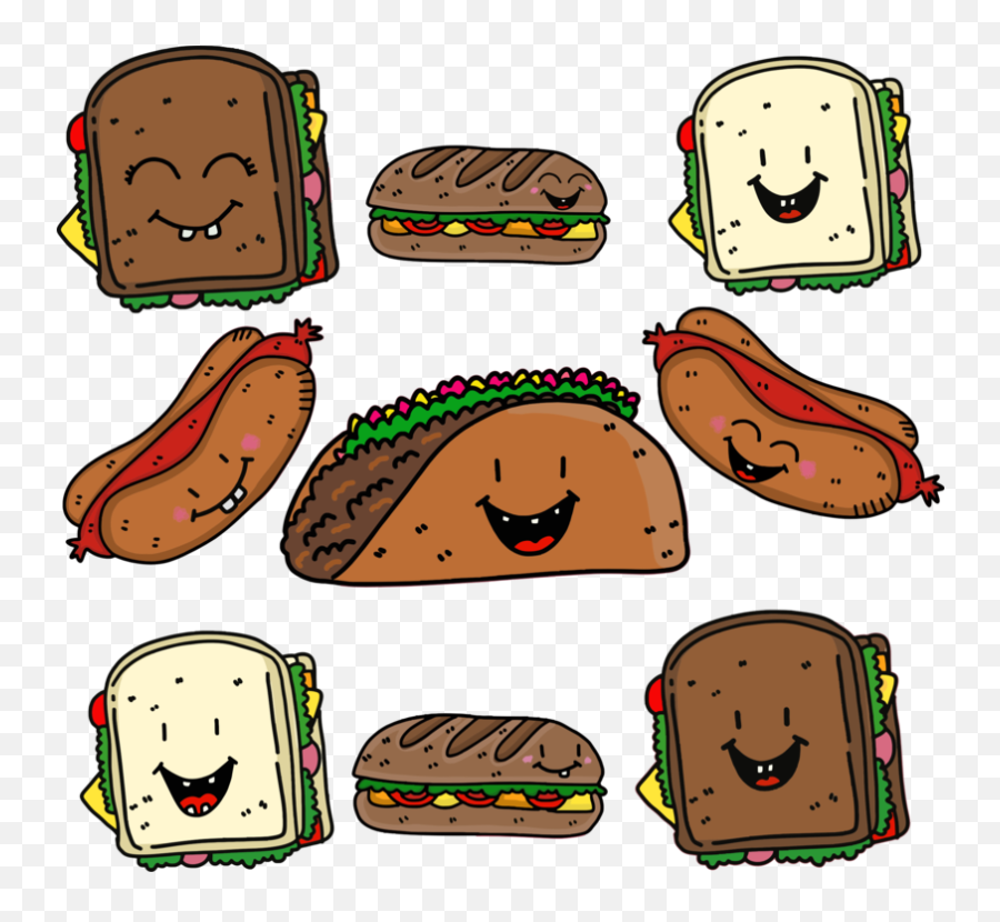 Snack Food Finger Food Png Clipart - Anthropomorphic Food Emoji,Snack Clipart