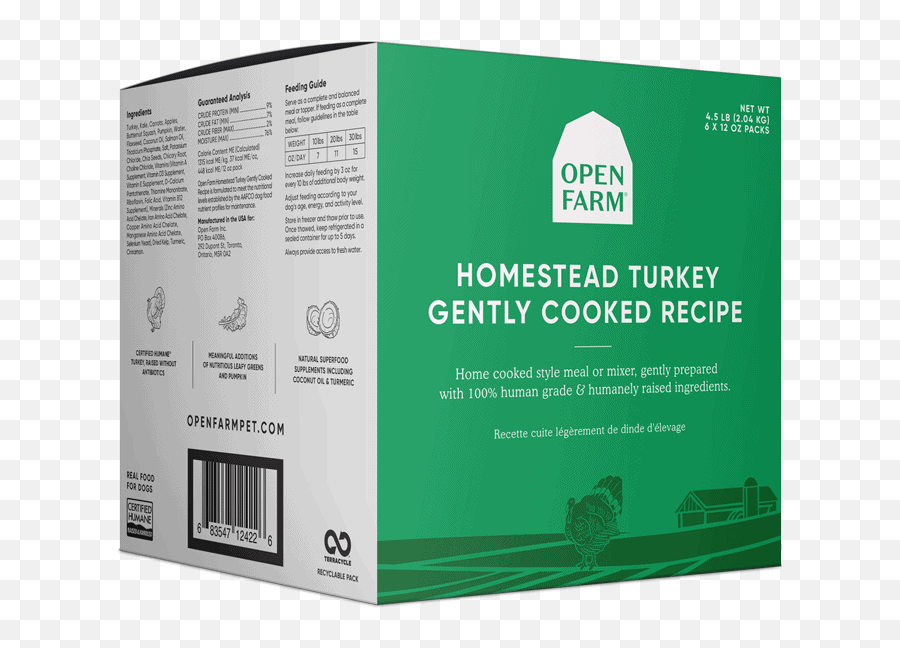 Open Farm Frzn Gently Cooked Turkey 72 Oz - Cardboard Packaging Emoji,Cooked Turkey Png