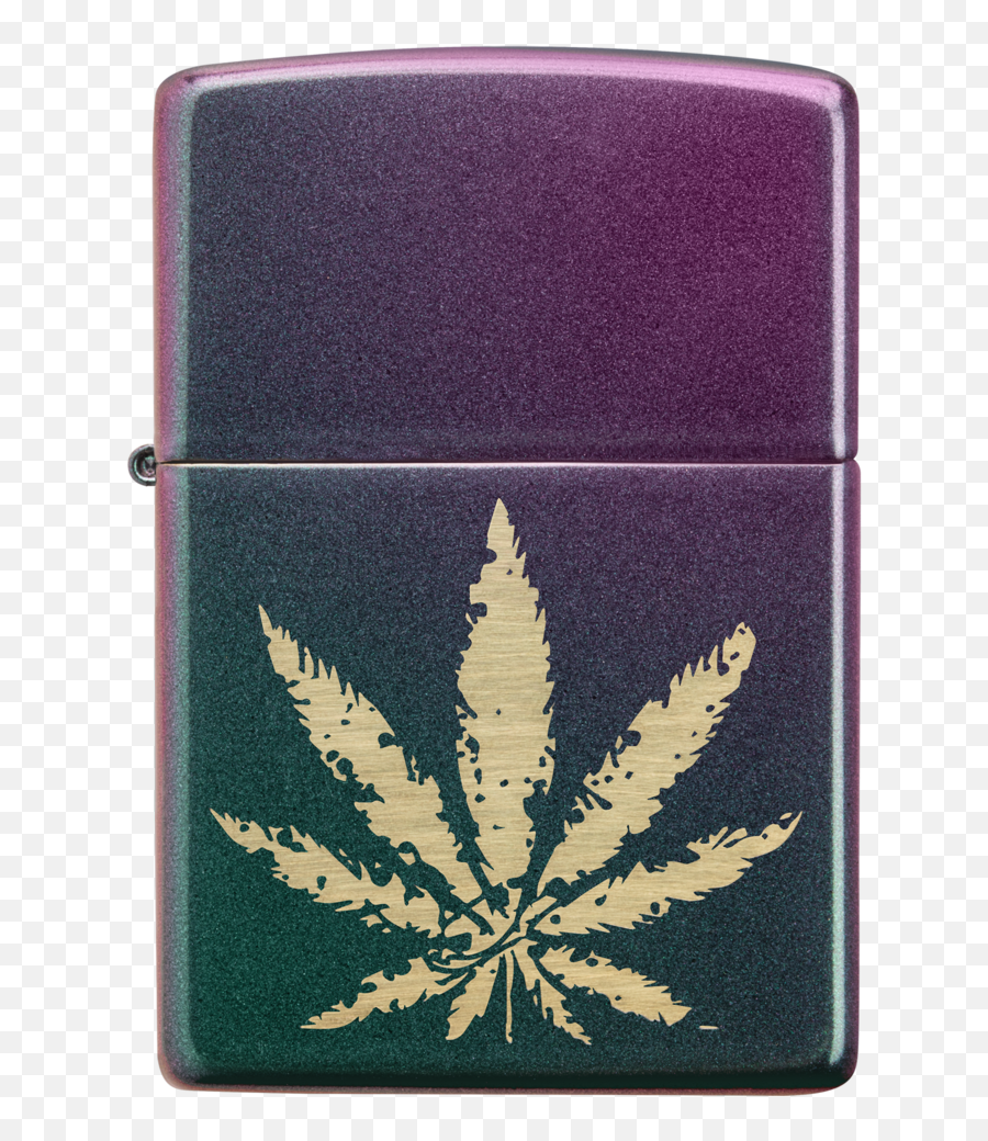 Iridescent Marijuana Leaf Design Zippoca - Zippo Lighter Weed Designs Emoji,Marijuana Leaf Transparent