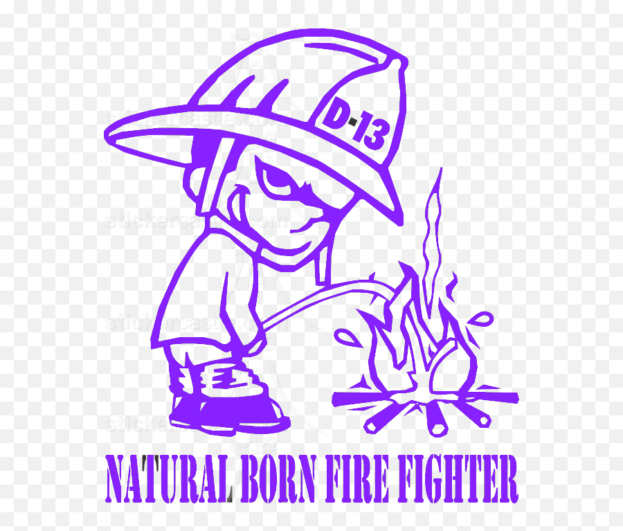 Natural Born Firefighter Sticker Available In Large Emoji,Fireman Hat Clipart