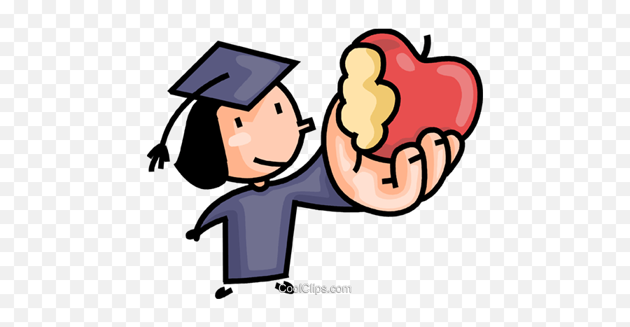 Graduate Taking A Bite Out Of An Apple Royalty Free Vector Emoji,Bitten Apple Png