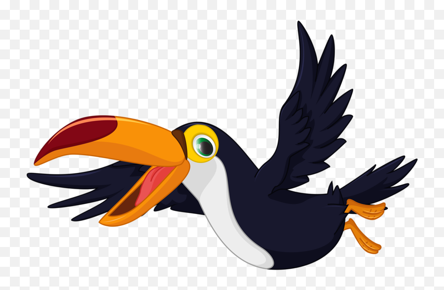 Cartoon Birds Shoebill Cute Clipart - Flying Cartoon Toucan Emoji,Toucan Clipart
