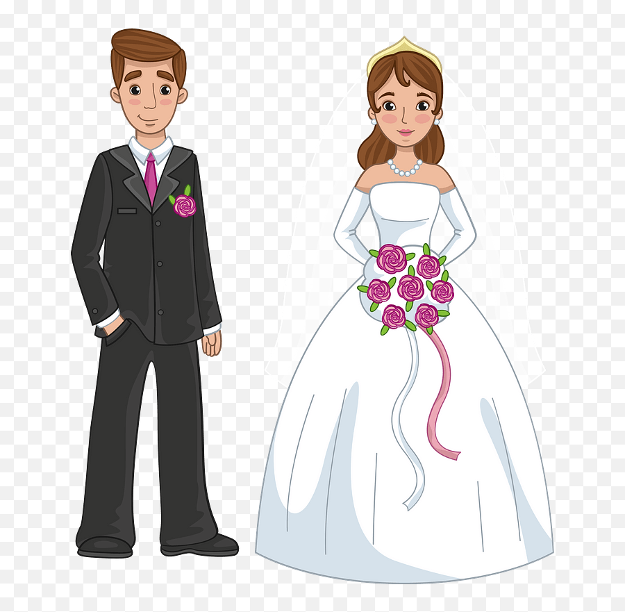 Bride And Groom Clipart - Bride And Groom Clipart Free Emoji,Bride Clipart