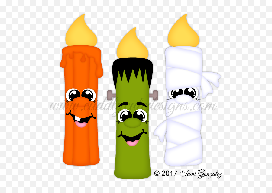 Candles Clipart Halloween - Cartoon Transparent Cartoon Candles For Halloween Cartoon Emoji,Candles Clipart