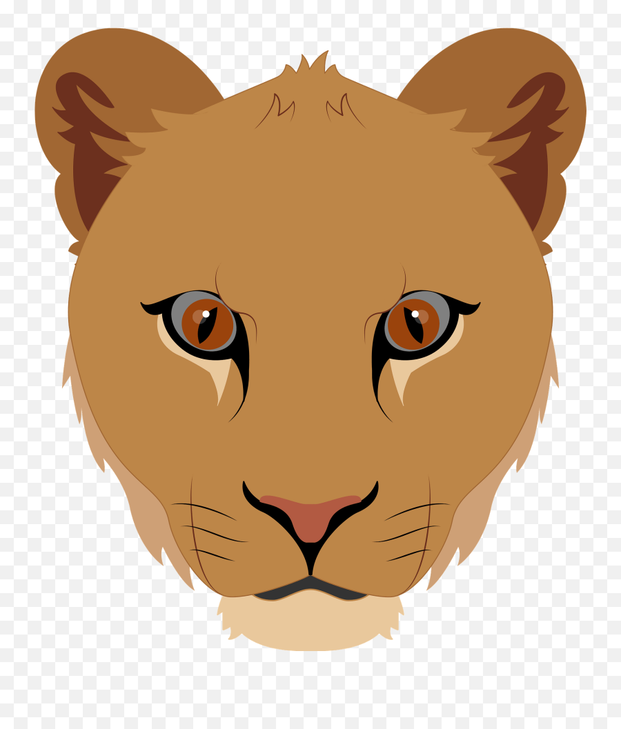 Lioness Face Clipart - Printable Lioness Mask Emoji,Lioness Png
