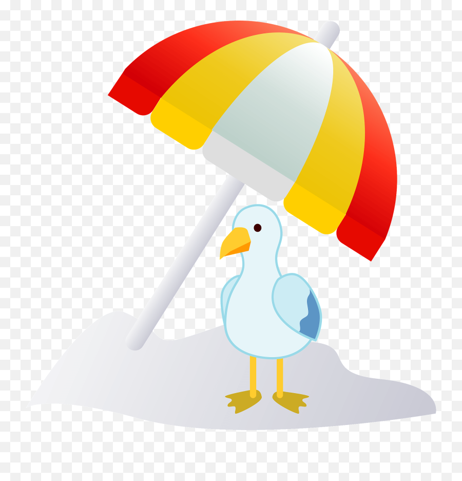 Beach Umbrella And Seagull Clipart Free Download Emoji,Beach Umbrella Clipart