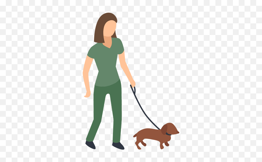 Woman Walking Dog Illustration - Woman Walking Illustration Png Emoji,Woman Walking Png