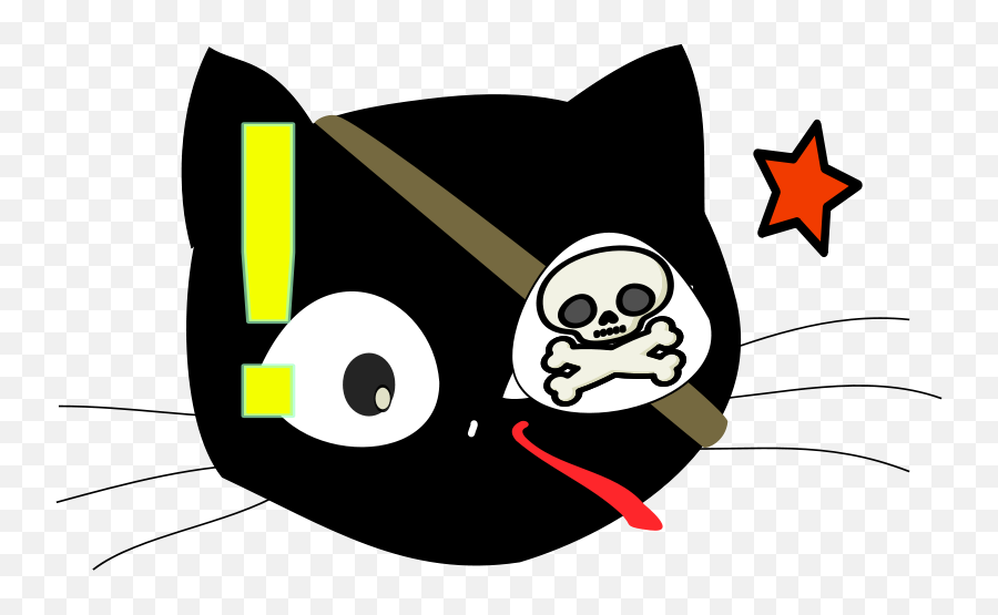 Pirate Cat Clip Art At Clkercom - Vector Clip Art Online Bajak Laut Emoji,Scull And Crossbones Clipart