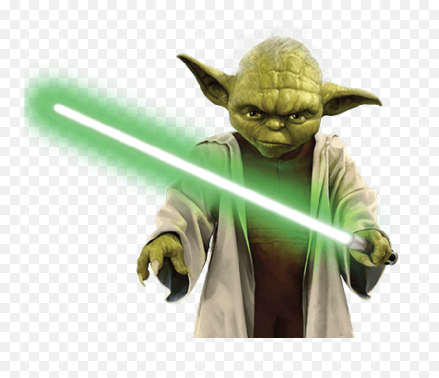 Saber Clipart Green Lightsaber - Star Wars Yoda Png Emoji,Lightsaber Png