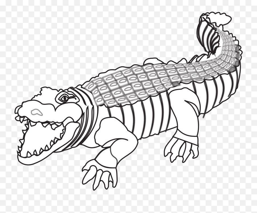 Crocodile Clipart Colour - Crocodile Black And White Png Crocodile Tails Black And White Emoji,Crocodile Clipart