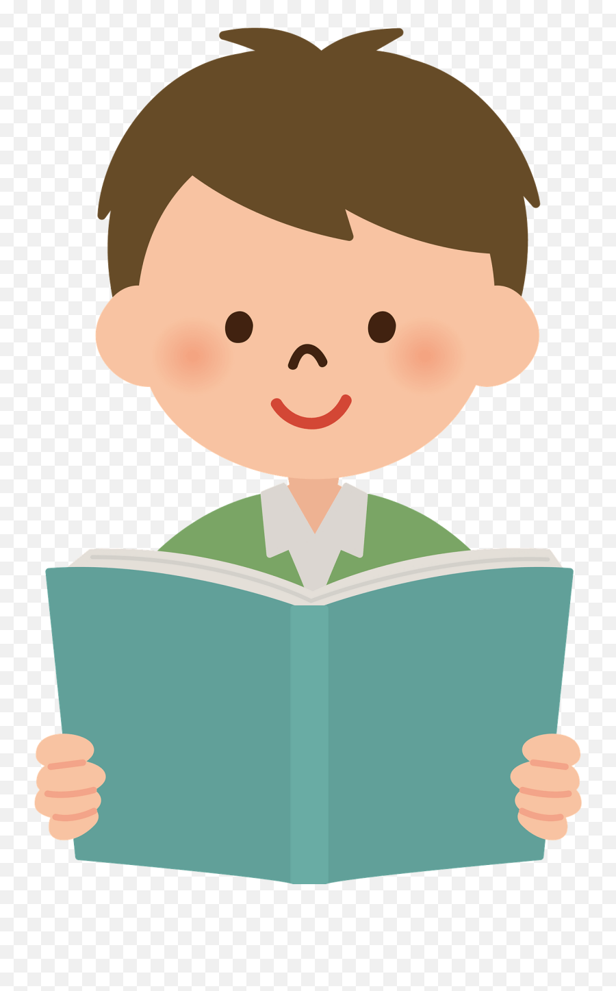 Boy Is Reading A Book Clipart - Transparent Boy Reading Book Clipart Emoji,Reading Book Clipart