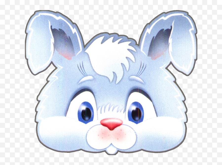Cartoon Rabbit Face Mask Transparent - Rabbit Cartoon Face Mask Emoji,Bunny Face Clipart