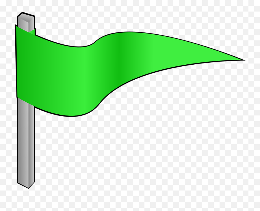 Green Flag Pennon Waving Pennant Banner - Waving Green Flag Png Emoji,Pennant Banner Clipart
