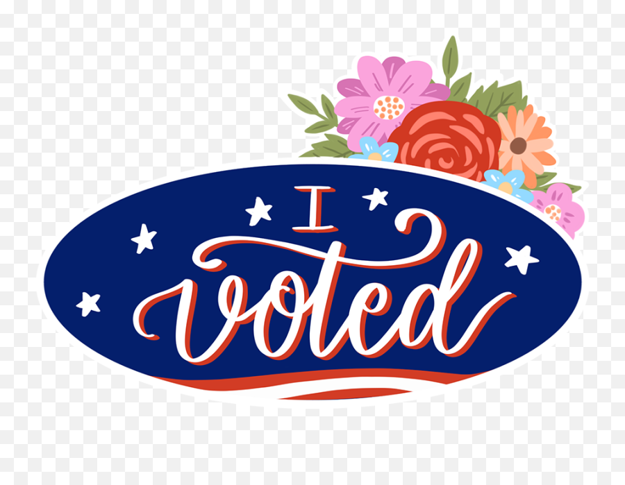 Election 2020 And Free Sticker U2014 Nicole Jones Sturk - Floral Emoji,I Voted Sticker Png