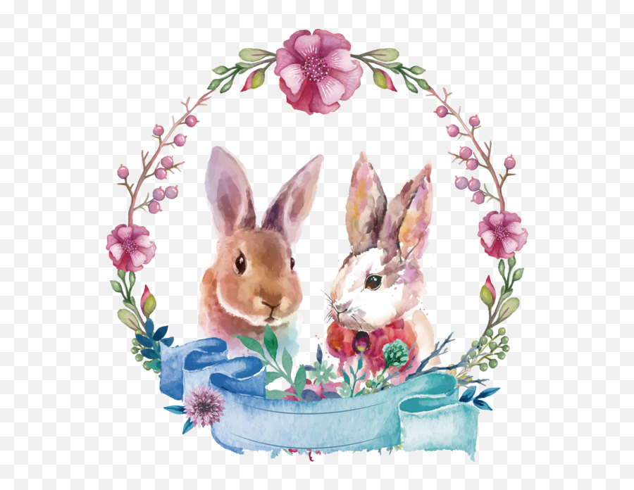 Watercolor Painting Painting Oil Paint Flower Easter Bunny Emoji,Easter Transparent