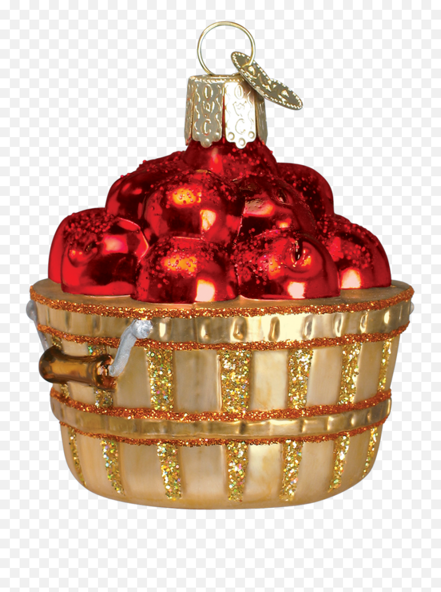 Mini Apple Basket Glass Ornament 2 12 Emoji,Ornament Transparent