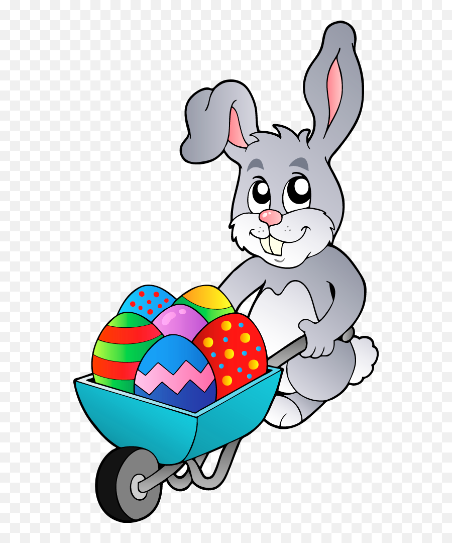Download Picture With Easter Hare Cart Transparent Rabbit Emoji,Bunny Clipart Free