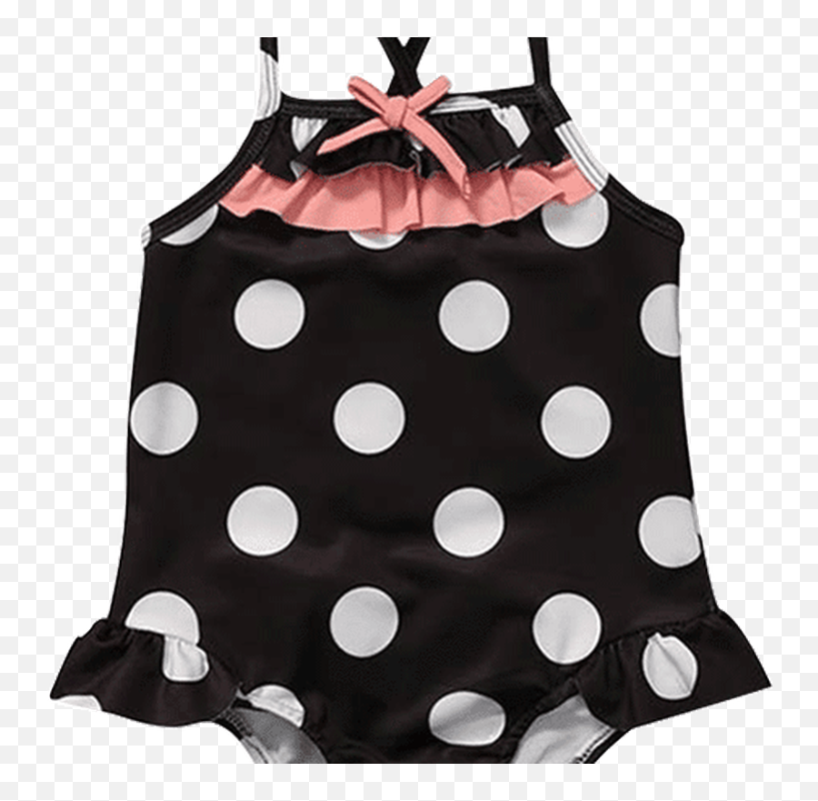 Petite Bello Swimsuit 1 - 2 Years Black U0026 White Polka Emoji,Swimsuit Clipart Black And White