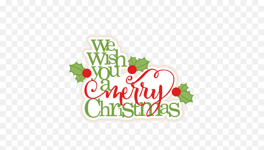 Merry Christmas Scrapbook Title - Clipart Of We Wish You A Merry Christmas Emoji,Merry Christmas Clipart Free