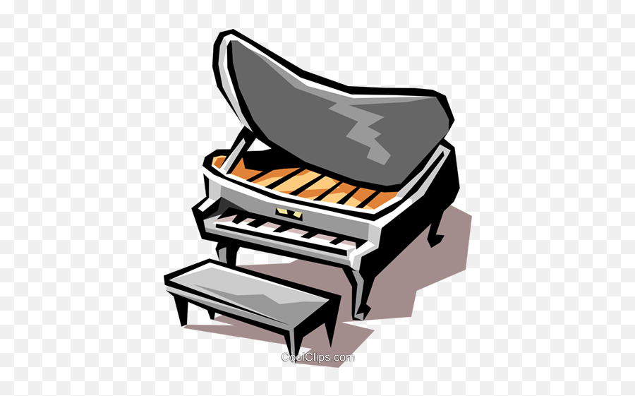 Grand Piano Royalty Free Vector Clip Art Illustration - Pianoforte A Coda Cartoon Emoji,Grand Piano Clipart