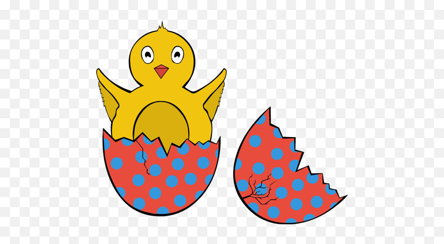 Broken Egg Png - Clip Art Easter Bird Egg Hatch Broken Chick Dot Emoji,Egg Clipart