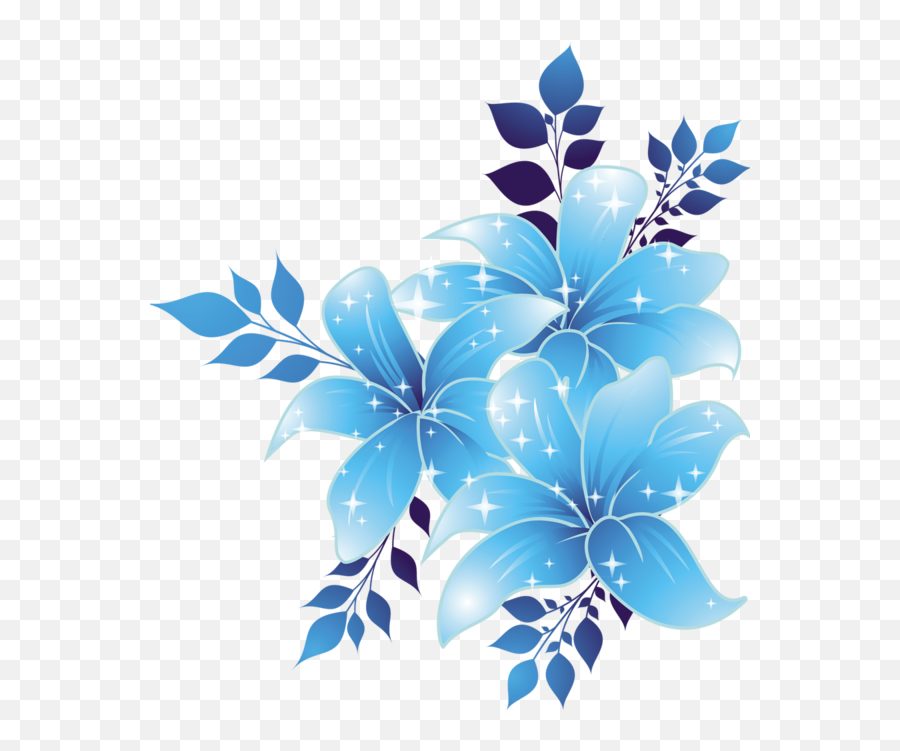 Blue Flowers Png Clipart Borders - Blue Flower Border Clipart Emoji,Blue Flower Clipart
