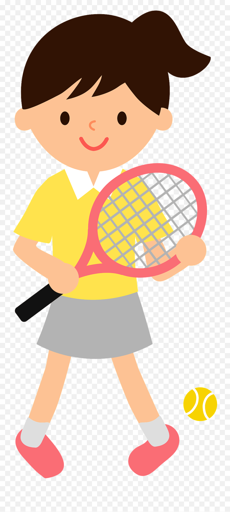 Girl Is Playing Tennis Clipart - Clipart Girl Playing Tennis Transparent Emoji,Tennis Clipart