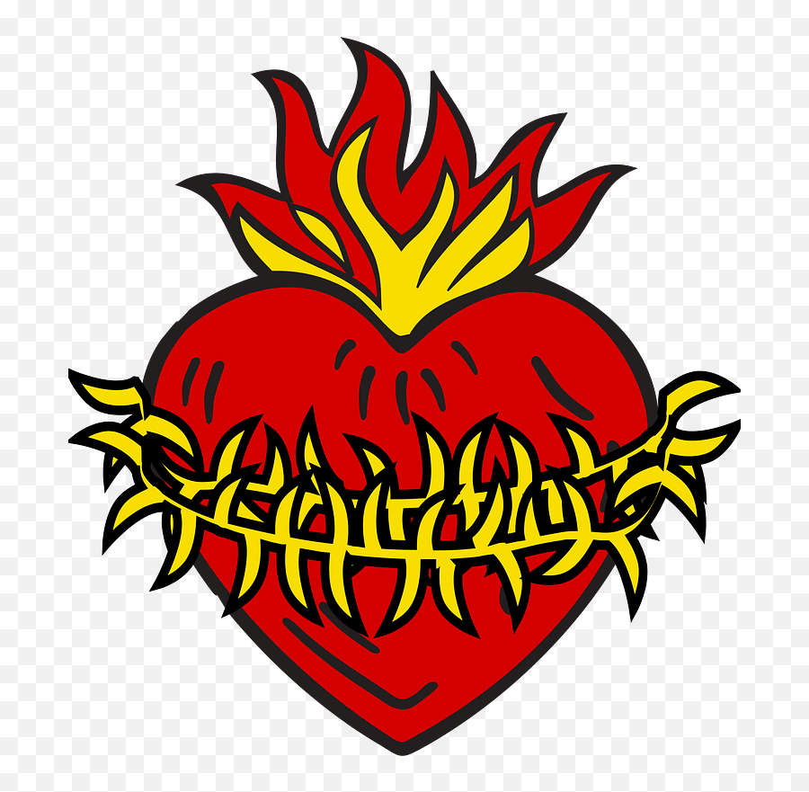 Sacred Heart Clipart Free Download Transparent Png Creazilla Emoji,Cute Pineapple Clipart