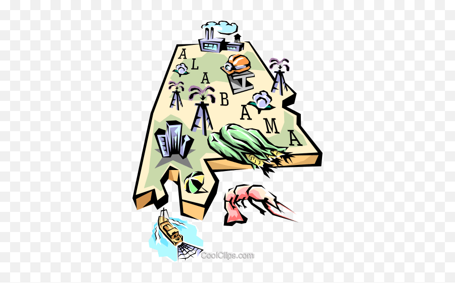 Alabama Vignette Map Royalty Free Vector Clip Art Emoji,Alabama Clipart