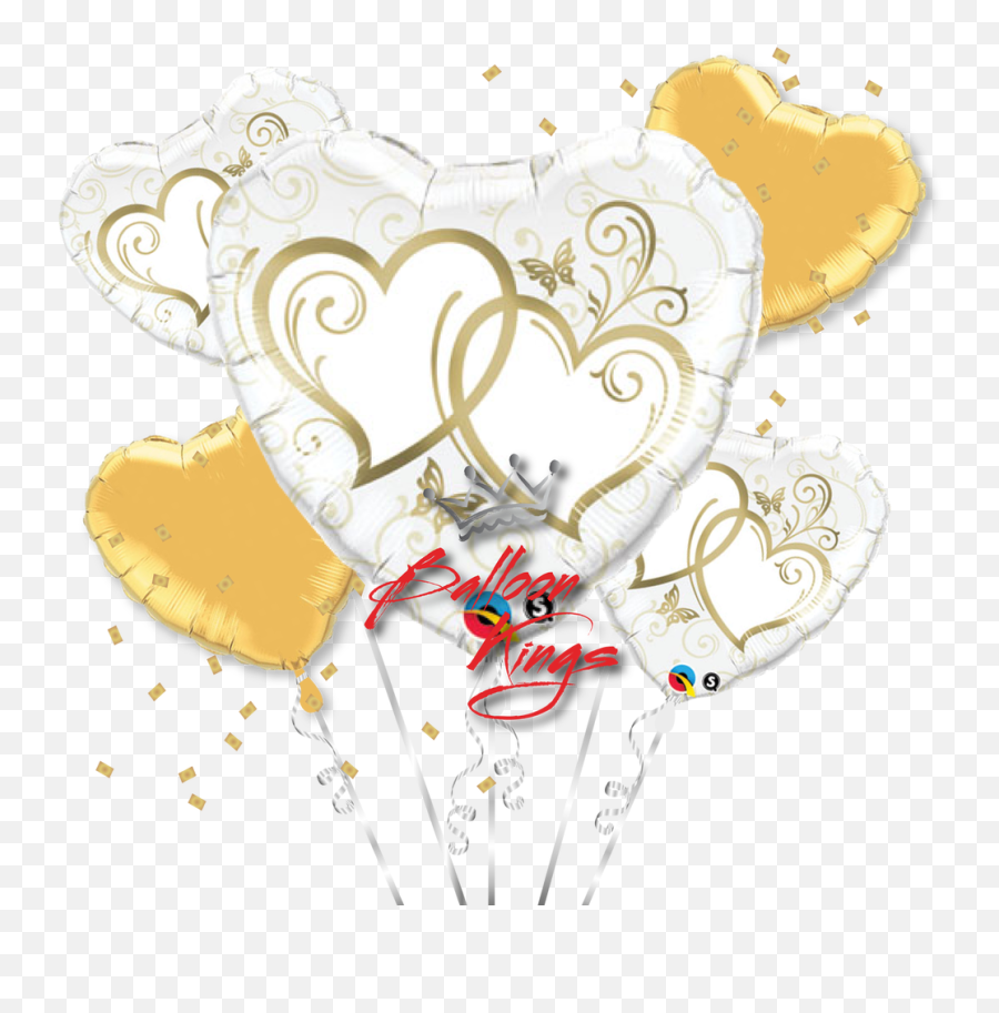 Entwined Gold Hearts Bouquet Emoji,Gold Hearts Png