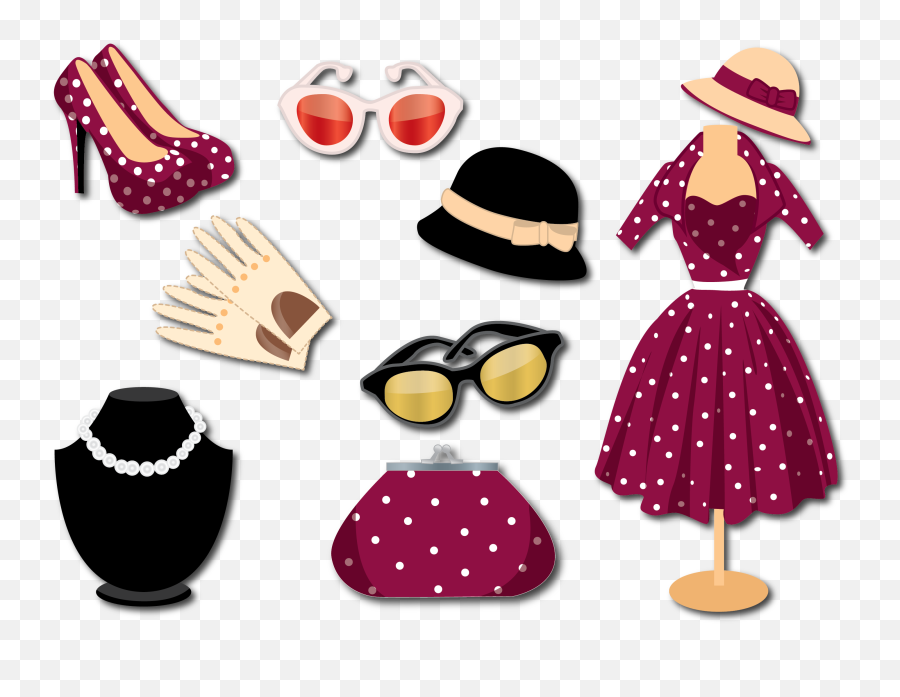 Vector Retro Clothing Clipart Png - Fashion Style Fashion Accessories Logo Emoji,Clothing Clipart