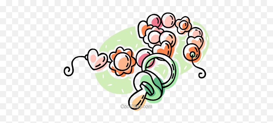 Pacifier With Beads And Hearts Royalty Free Vector Clip Art - Dot Emoji,Pacifier Clipart