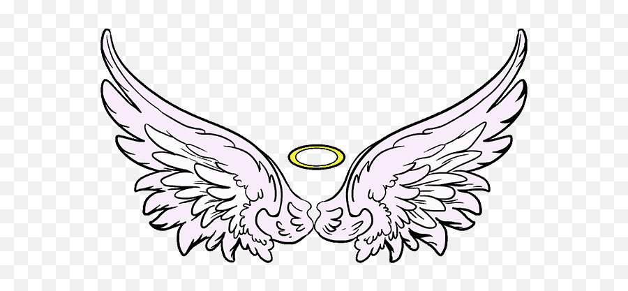 Crown Clipart Angel - Angel Wings Drawing Simple Png Guardian Angel Angel Wings Emoji,Wings Clipart